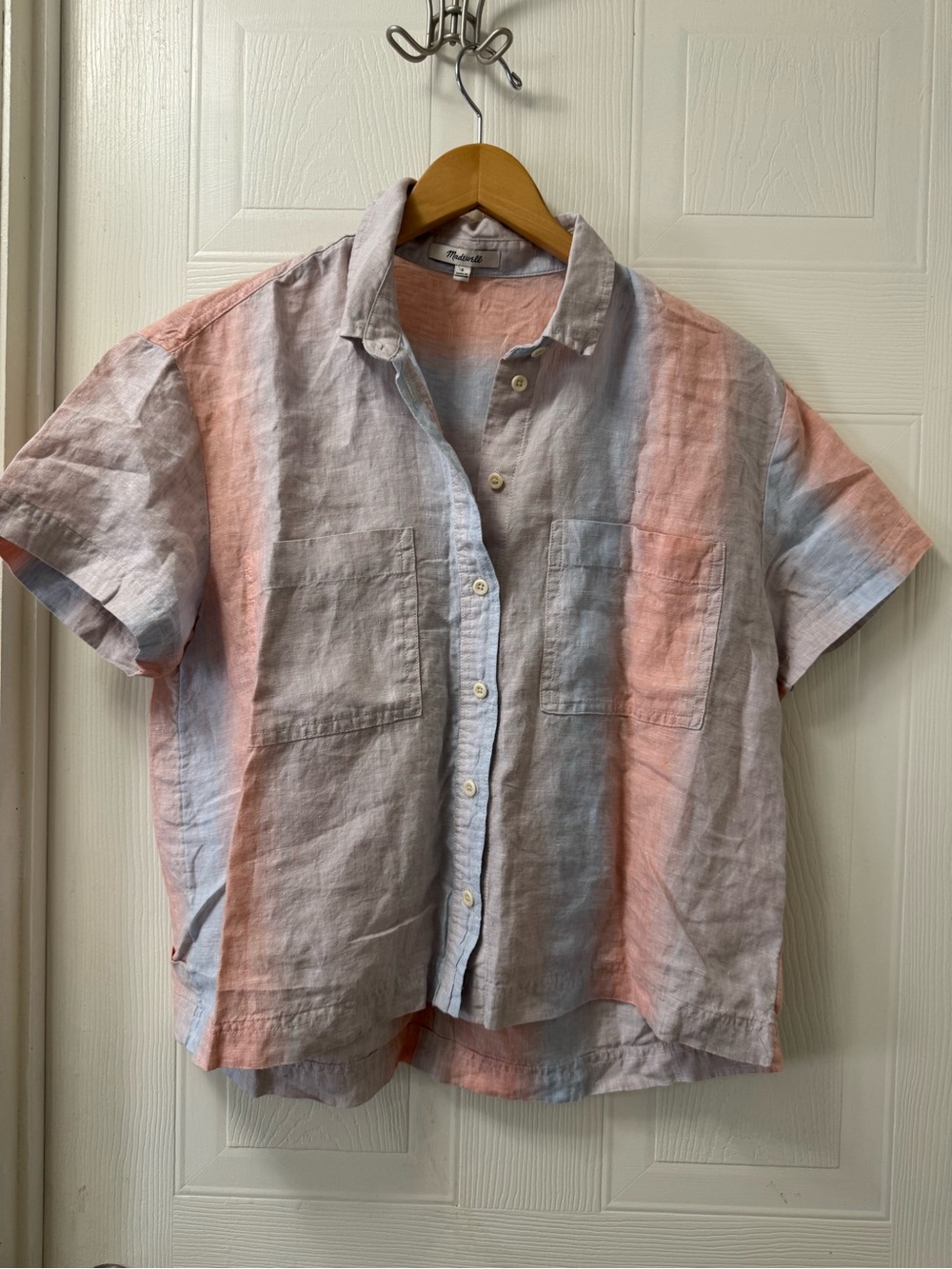 Madewell Pastel Stripe Short-Sleeve Button-Down Shirt